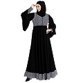 Dual colored Designer abaya- Black-White Dual colored Designer abaya- Black-White